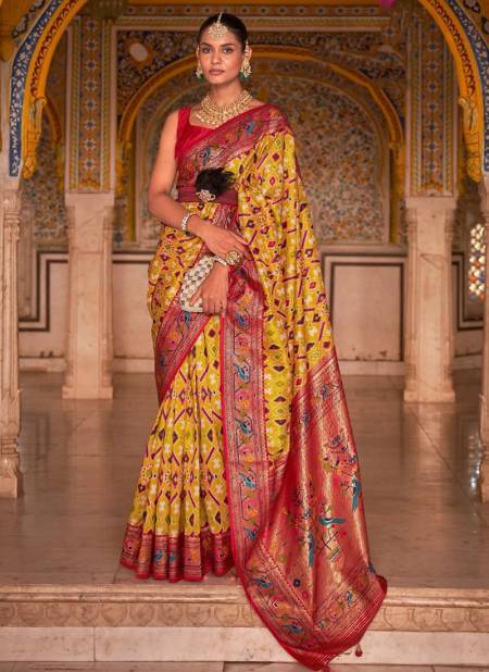 Yellow Colour Patola Paithani Rewaa New Latest Designer Festive Wear Saree Collection 496